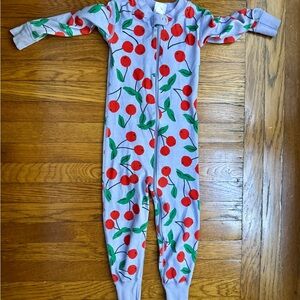 Hanna Andersson Cherry Print Kids One Piece Pajamas Sleeper Size 3T